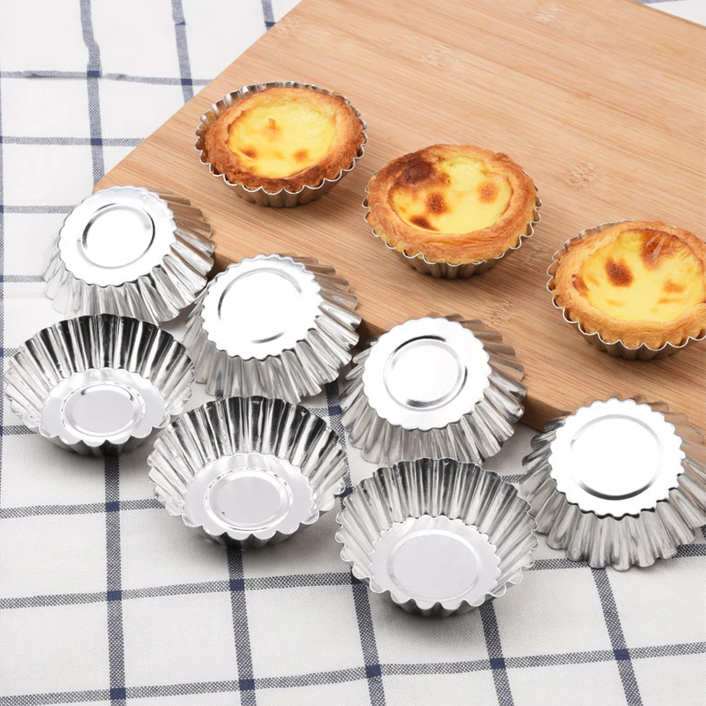 30/50pcs Mini Cake Cupcake Egg Tart Mould Flower Shape Mold Cookies