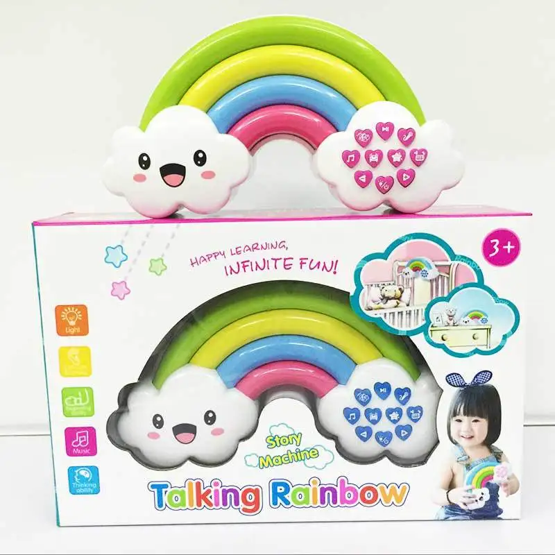 

Infants Educational Rainbow Music Story Machine Children Smart Colorful Light Control Music Small Night Lamp Early Education Toy