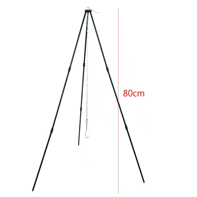 Portable Hanging Pot Outdoor Camping Picnic Cooking Tripod Fire Grill Hanging Tripod