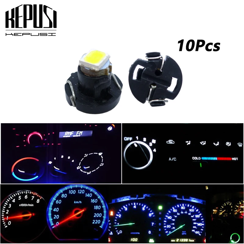 8pcs White T4 Neo Wedge Climate Base LED Cluster Instrument Dash Bulb Light Lamp