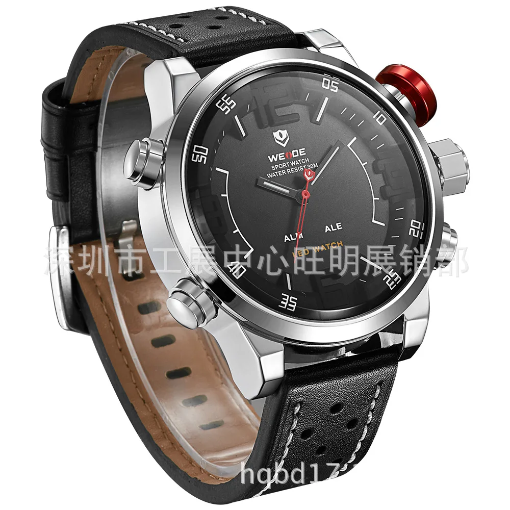 Weide/Granville 5210 мужские многофункциональные электронные часы водонепроницаемые светодиодный часы с кожаным ремешком