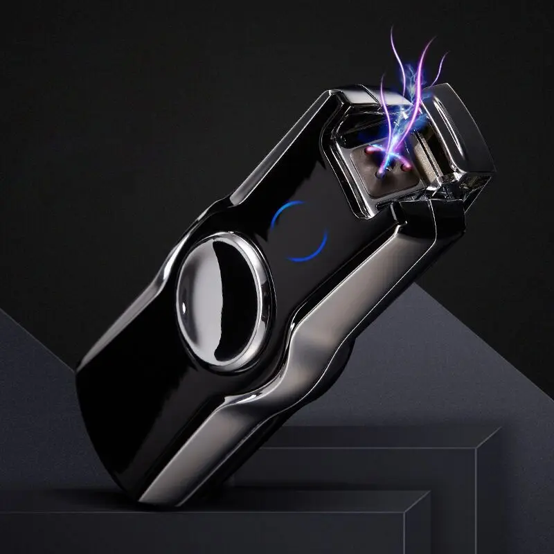 USB гром зажигалка с функцией отпечатка пальцев Электронная зажигалка сигаретная плазма двойная дуга пальсе импульсные ветронепроницаемые гаджеты для мужчин подарок