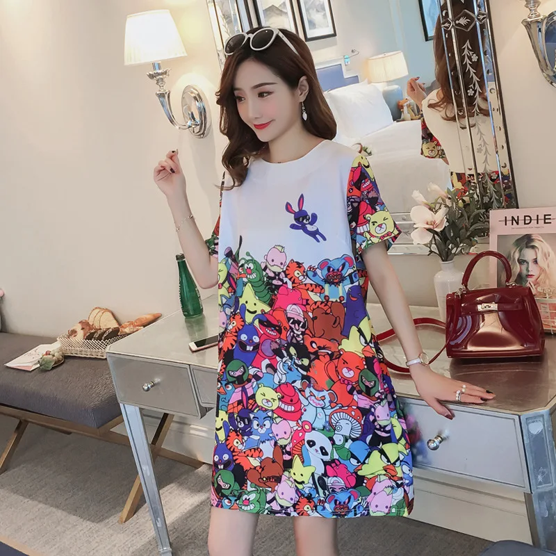 

2018 Summer Korean-style Printed Short Sleeve Pregnant Women Dress Fashion Maternity Clothes Summer Wear Tops