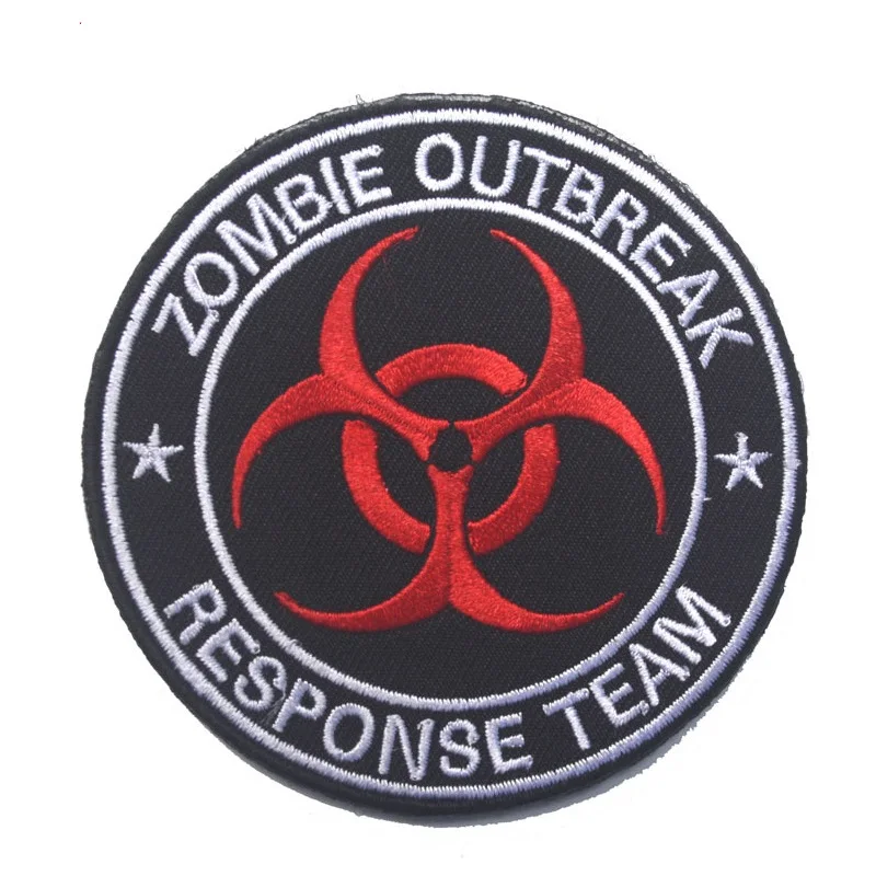 Zombie Outbreak Response Team Patches for clothing Embroidery letter patches Tactical Military Emblemas Biohazard applique bagde (4)