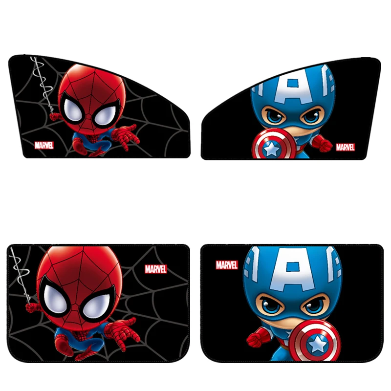 Comprar 1 Uds. Cortinas de coche marvel de dibujos animados malla en la ventana cute spider man Capitán América sombrillas cubre persianas de marco para coches parasol