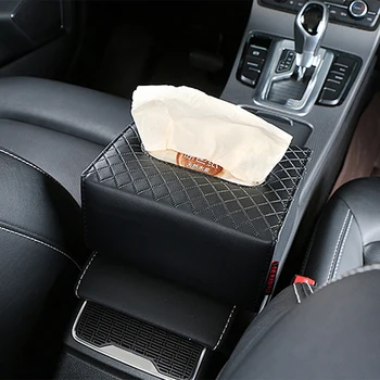 

Car Tissue Box Multi-function PU Leather Car Tissue Box Napkin Holder Car Tissue Holder Car Seat Box Auto Accessories 5