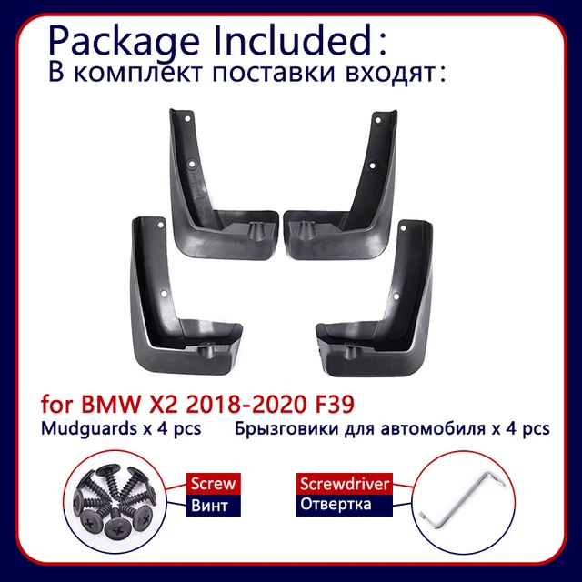 4Pcs Set Für BMW X2 F39 2018 2019 2020 Schmutzfänger Schmutzfänger Flap Splash  Guards Kotflügel Auto Kotflügel Vorne hinten Auto Zubehör - AliExpress