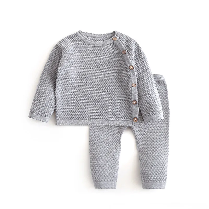 Infant Baby Sweater Suit 2021 Autumn Winter Girl Knitting Sweater Set Warm Baby Boy Clothing 2pcs Newborn Baby Clothes 0-3 Years