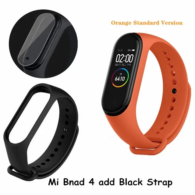 Xiaomi mi Band 4, умный браслет 3, Bluetooth 5,0, браслет для фитнеса, Traker AMOLED, цветной сенсорный экран, mi Band 4, спортивный, Smartband 4 - Цвет: Orange add Black