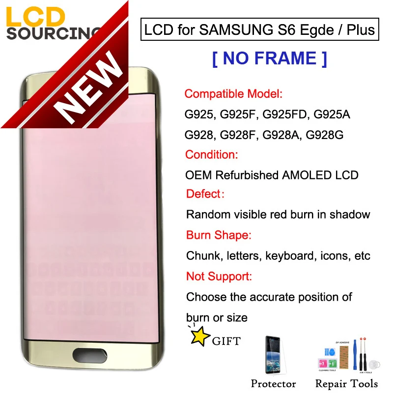 Red Burn-Shadow AMOLED For Samsung Galaxy S6 Edge G925 S6 EDEG Plus G928 LCD Display Touch Screen Digitizer Assembly NO FRAME Red Burn-Shadow AMOLED For Samsung Galaxy S6 Edge G925 S6 EDEG Plus G928 LCD Display Touch Screen Digitizer Assembly NO FRAME