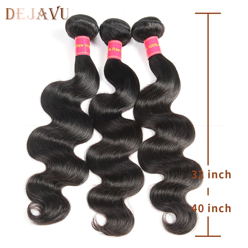 

Dejavu Body Hair Extensions Brazilian 100% Human Hair Weave 3 Bundles 8-40 Inch Remy Natural Bundles 3Piece Free shipping