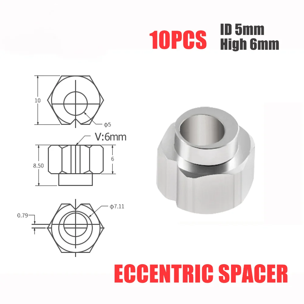 10pcs 6mm Eccentric Spacer Apply Vslot Rail Vwheels For Reprap 3d