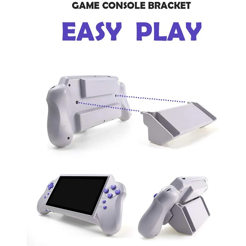 7 Inch Handheld Game Console with Game Card Support 4K HD HDMI TV Output/2 Player Game for FC/GBA/N