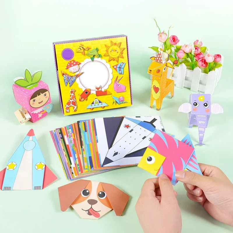 Квадратная бумага Оригами с двойными бортами цветная расцветка складывающаяся цветная бумага s Дети ручной работы DIY Искусство и ремесла для детей игрушки