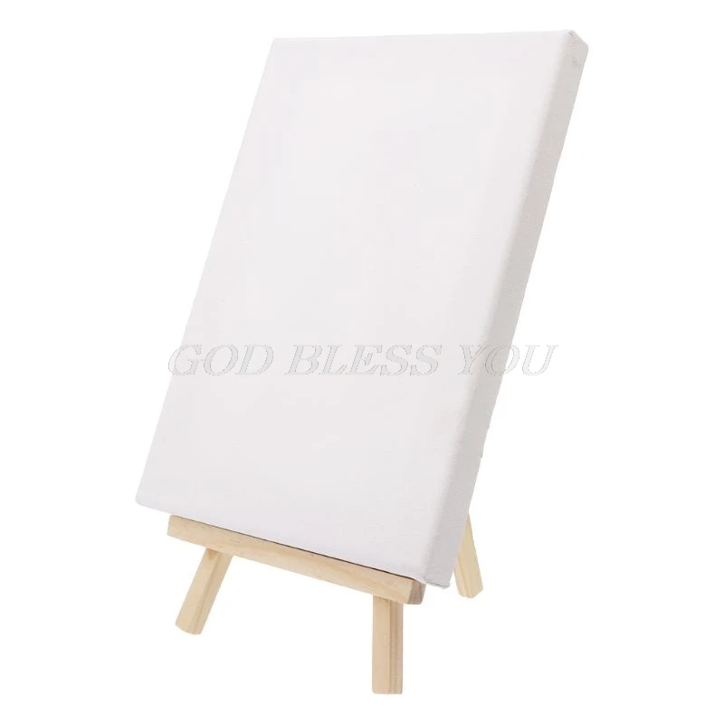 Mini Canvas And Natural Wood Easel Set for Art Painting Drawing Craft Wedding Supply