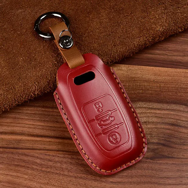 Schlüssel Hülle Cover Leder passend für AUDI Schlüssel Typ-B9, 14,32
