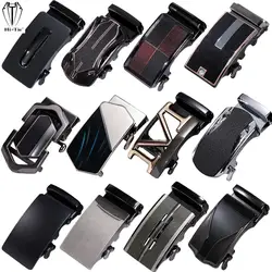 Os homens da liga de luxo relacement cintos fivelas botão deslizante sem cinto vestido jeans fivela para 3.3cm a 3.5 cm catraca cinta