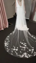 TOPQUEEN V52 3D Flowers Wedding Veil with Pearls Bridal Veils Long Train Bridal Shower Veu of Bride 3 Meter Veu de Noiva