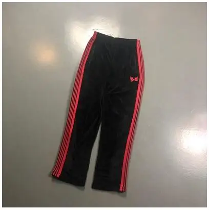 9 AWGE X Needles брюки мужские женские повседневные AWGE X Needles спортивные штаны 19SS узкие велюровые брюки с вышивкой бабочки - Цвет: 9