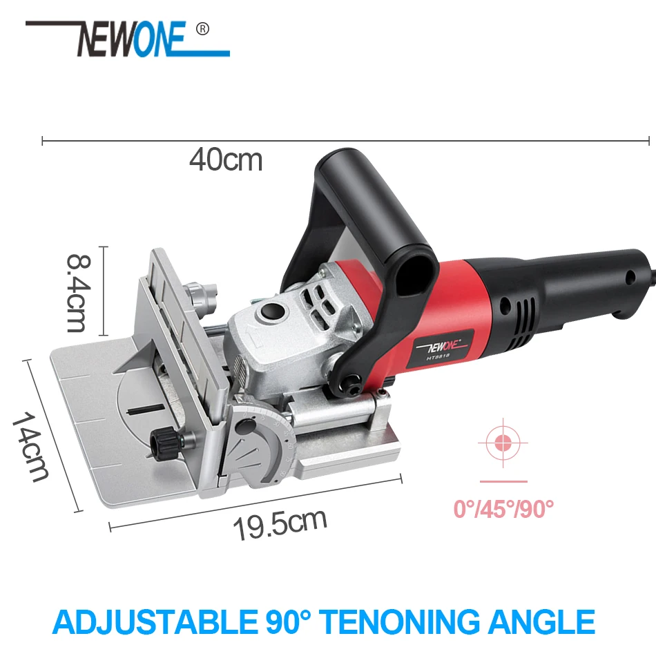 NEWONE 730W 220V Professional Woodworking Biscuit Plate Joiner Adjustable Angle and Dust Bag - Suitable For All Wood Types DIY