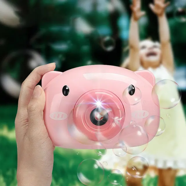 Automatic Funny Cute Cartoon Pig Animal Soap Children Bubble Maker Camera Bath Wrap Machine Toys Bubble Gifts for Kids and Girls 1