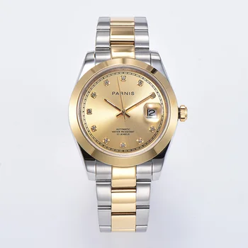 

Parnis 39.5mm Automatic Mechanical Men’s Watches Auto Date Miyota 8215 Movement Men Watch heren horloge 2020 top luxury brand