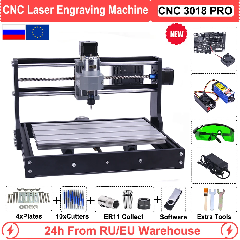2500mw CNC 3018 Pro GRBL Steuerung Fräsmaschine DIY Mini Laser Graviermaschine 