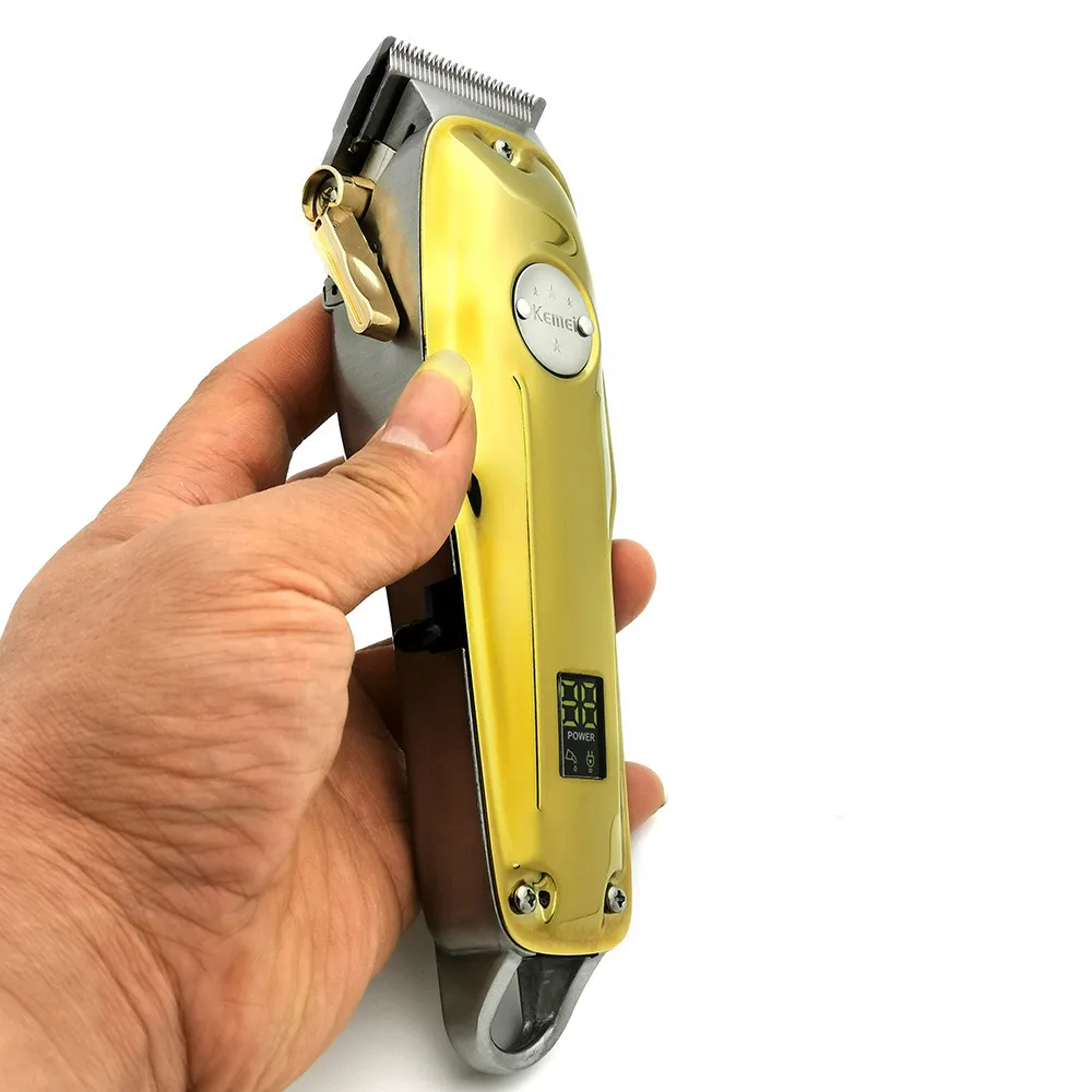 Kemei KM-1986 Z PG Barber Professional Hair Clipper Cutter Electric Cordless Hair Trimmer Hair Cutting Machine All-metal
