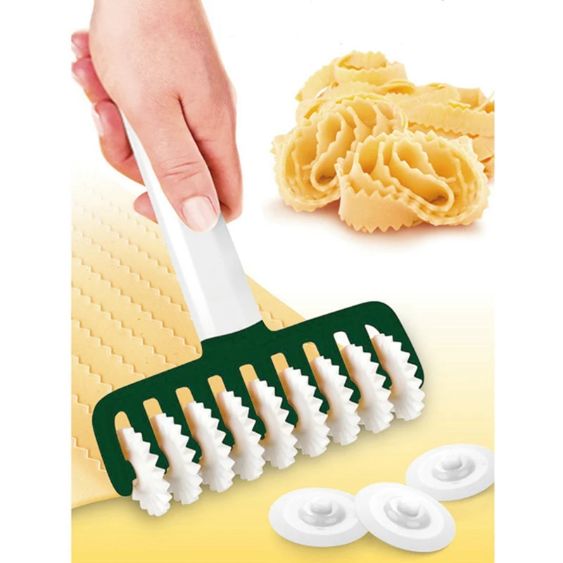 

Kitchen Dough Cutter Embossing Dough Roller Noodle Cutter Multi-function Cut Dough Knife Household DIY Craft Cooking Tools