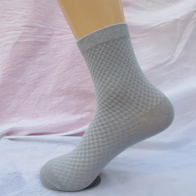 light gray 5 пар/партия мужских Хлопковых Носков, мужские сжатые оригинальные домашние носки, мужские носки для бизнеса и отдыха, размера плюс 43-46 - Цвет: light gray