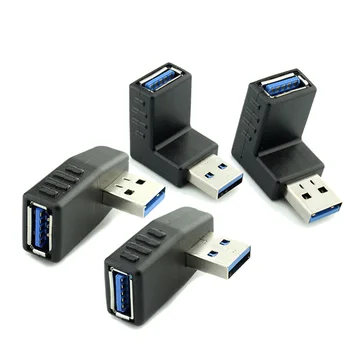 

4Pcs USB 3.0 A Male to Female Extension Cable 90 Degree Right Angle Adapter Fully molded design provides durability