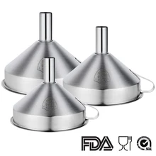 Funnel DETACHABLE-FILTER Kitchen-Tools Stainless-Steel Canning Metal with 