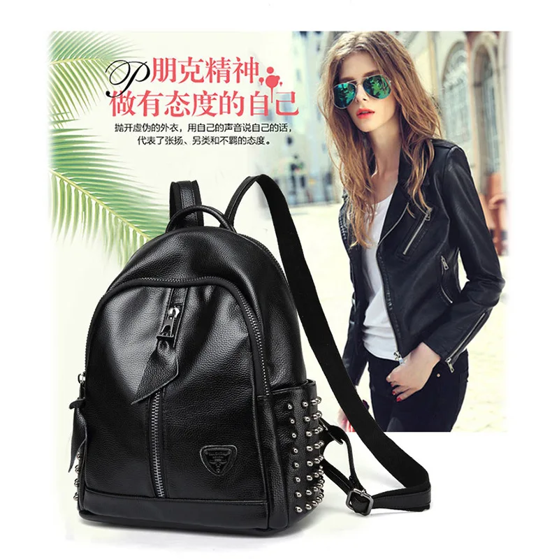 

Leather Backpack 2018 New Style Fashion Korean-style Casual Cowhide WOMEN'S Bag Backpack WOMEN'S Bag