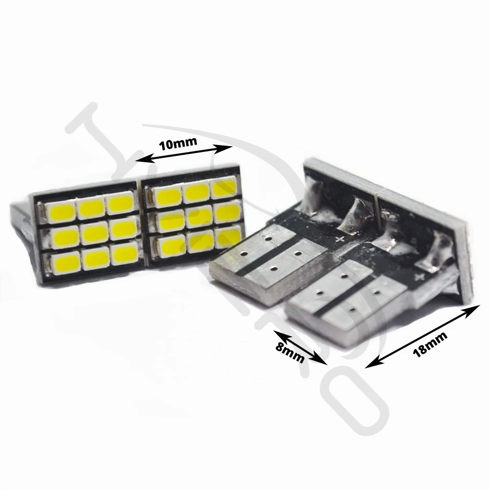 Hviero White White T10 W5W 1206 9SMD 194 Car LED Auto Marker Bulbs Interior Lamps Tail Lighting Signal Corner Parking Light backup Led DC 12V