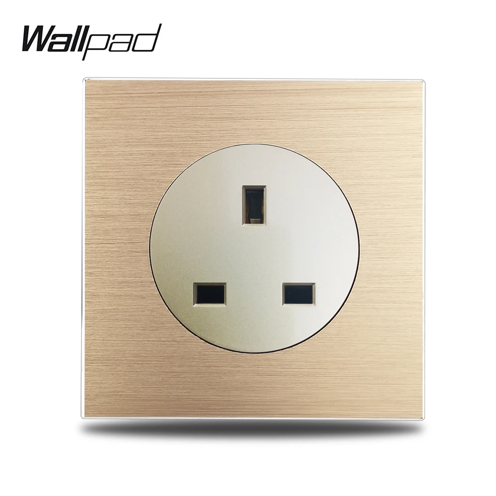 Wallpad L6 Gold 13A UK 3-контактная розетка для электрической розетки Золотая матовая