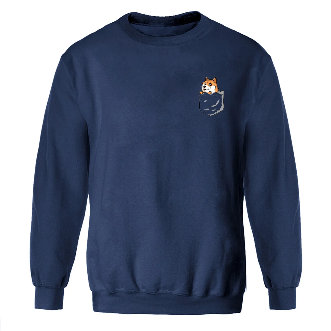 Шиба ину толстовка мужская собака милый Crewneck толстовки зима Осень Теплый Забавный Япония уличная одежда с мотивами из аниме спортивный костюм kawaii - Цвет: dark blue 6