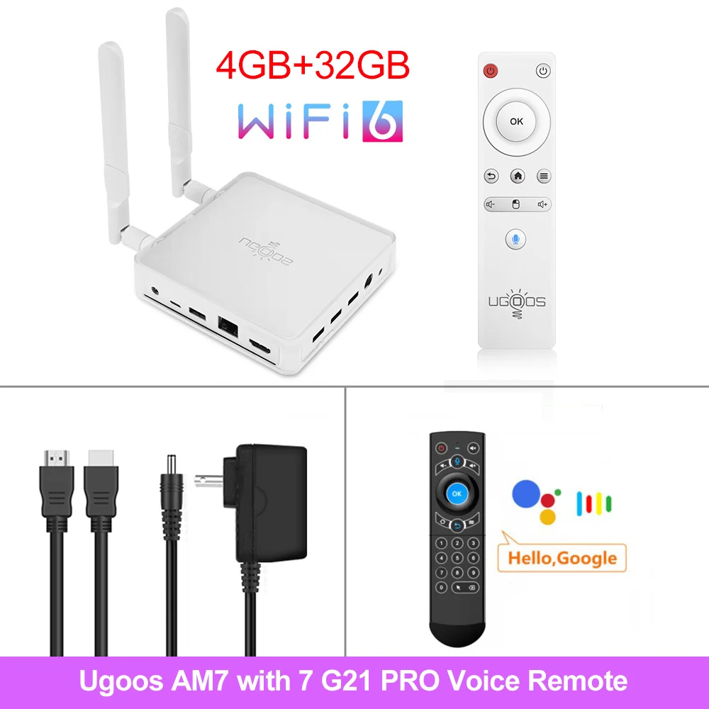 UGOOS AM7 TV BOX Android 11 Amlogic S905X4 DDR4 4GB RAM 32GB ROM Support AV1 CEC HDR WiFi6 1000M BT5.0 OTT 4K TVBOX Set top box 