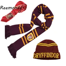 Хогвартс Школа Гриффиндор Слизерин Ravenclaw Hufflepuff шарф шляпа перчатки набор шапки бини галстук Волшебные школьные костюмы для косплея
