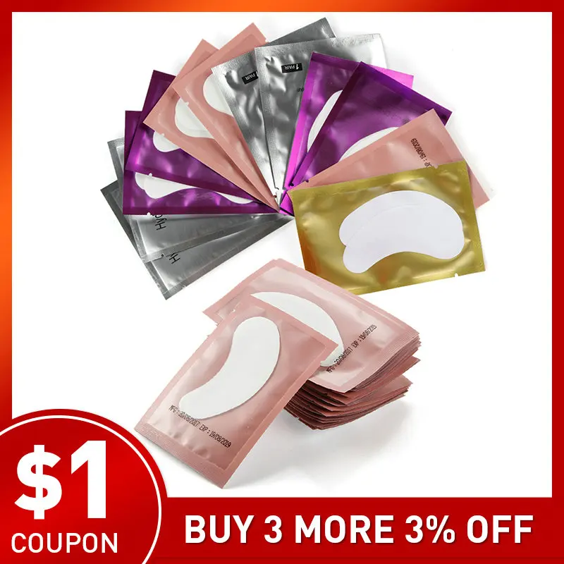 

200 pairs Paper Patches Eyelash Under Eye Pads Lash Eyelash Extension Pillow Stickers Lint Free Tips Sticker Wraps Make Up Tools