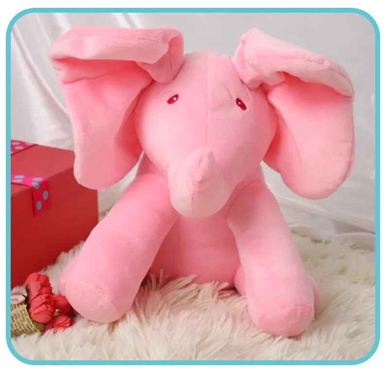 Elephant Peekaboo Will Sing with Music Elephant Cover Eyes Baby Elephant Doll Children Accompanying Toys Plush Toys for Children
