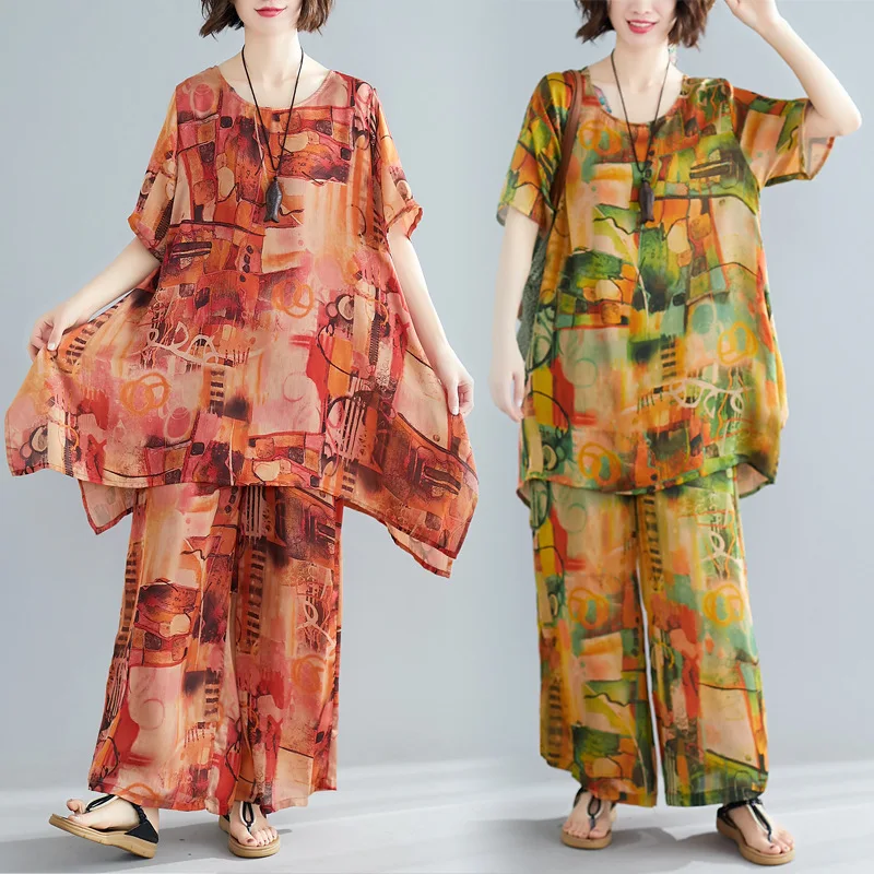 

Photo Shoot 2019 Summer Ethnic-Style WOMEN'S Dress Loose Casual Large Size Set