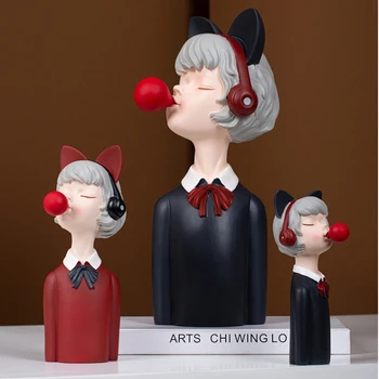 

Art Resin Bubble Girl Cute Catwoman Decoration Home Decoration Living Room Character Sculpture Decoration Wedding Girl Day Gift