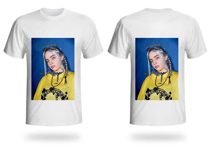 WHOSONG белая модная футболка для певицы Billie Eilish, популярная одежда в готическом стиле панк года топы для мальчиков и девочек