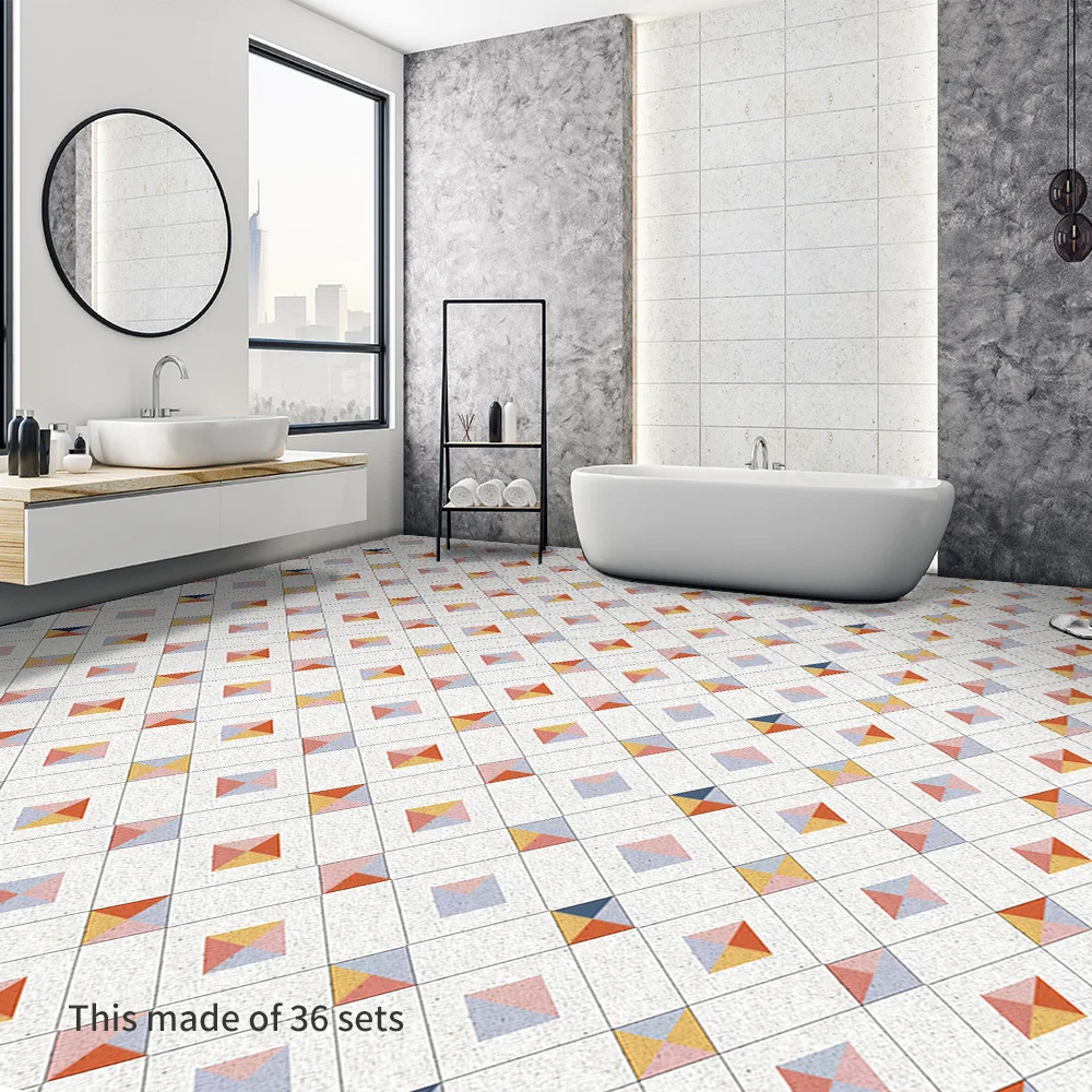 Environmental Protection PVC Refurbished Floor Sticking Waterproof American Rural Self-adhesive Geometric Terrazzo Thickening