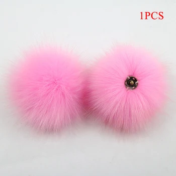 

New DIY Colorful 10cm Dark buckle Faux Fox Fur Pompom For Women Hat Multicolor Fur Pom Poms for Knitted Hat Cap Shoe Accessories