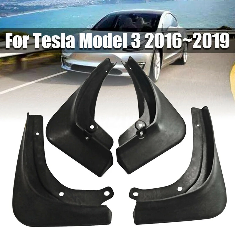 

Black Car Mud Flaps Splash Guard Fender Mudguard Fit for Tesla Model 3 2016-2019