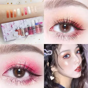 

Diamond Pearly Polarized Colorful Liquid Eyeshadow Highlighter Long Lasting Easy to Wear Make Up Cosmetics Kits
