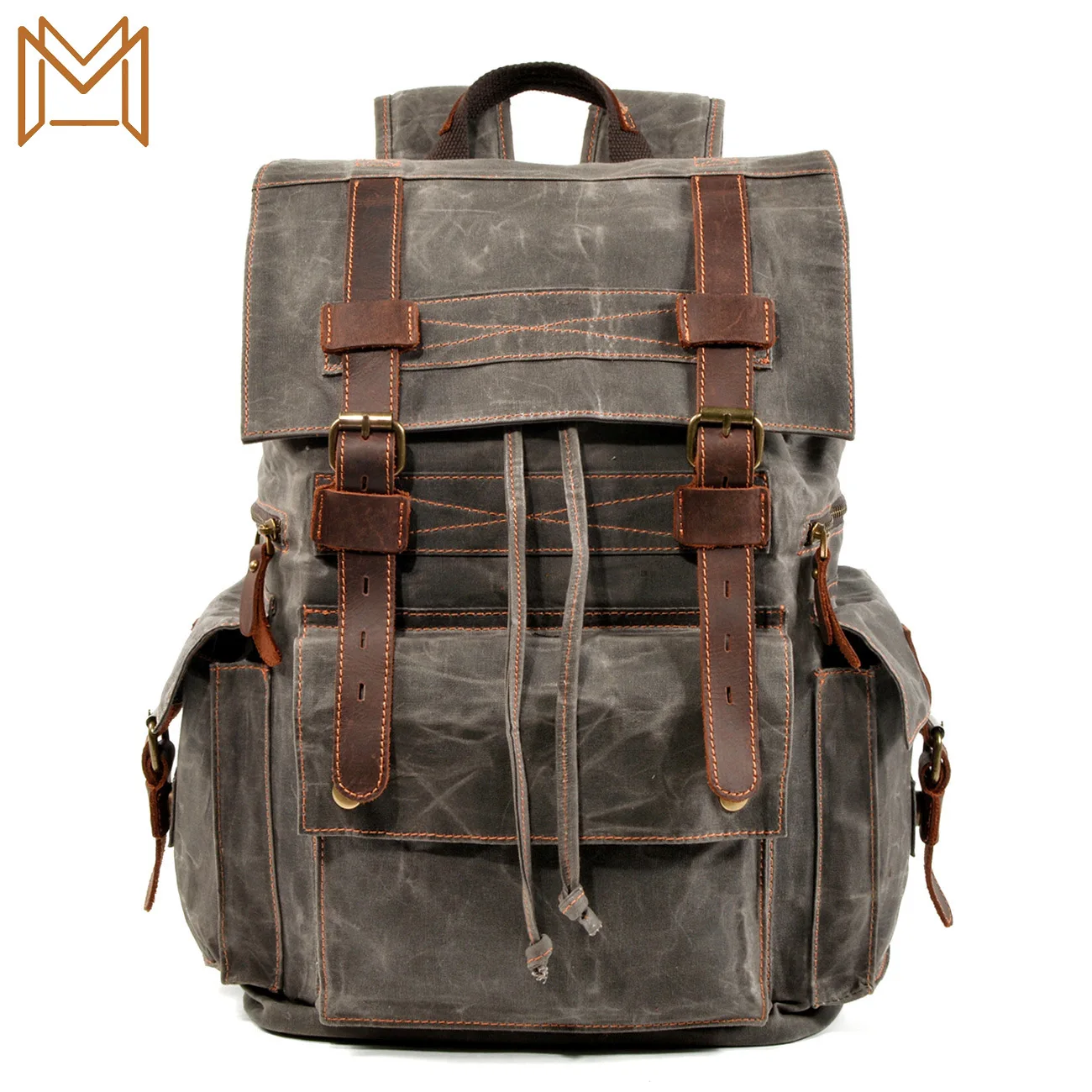 

Both Shoulders Package Male Women's Canvas Travel Computer Package Outdoors Waterproof Crazy Record Hill