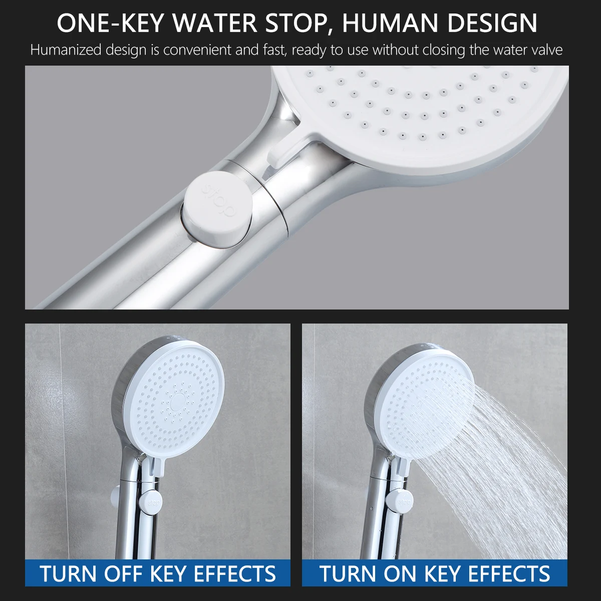 Handheld shower combination set home bathroom accessories shower set 3 mode hot and cold water mixer with hose