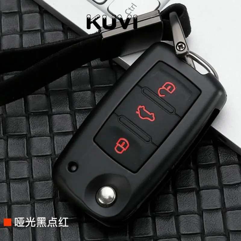 Автомобильный чехол для брелка с ключом 3 кнопки набор Volkswagen VW POLO Tiguan Sagitar Passat B5 B6 B7